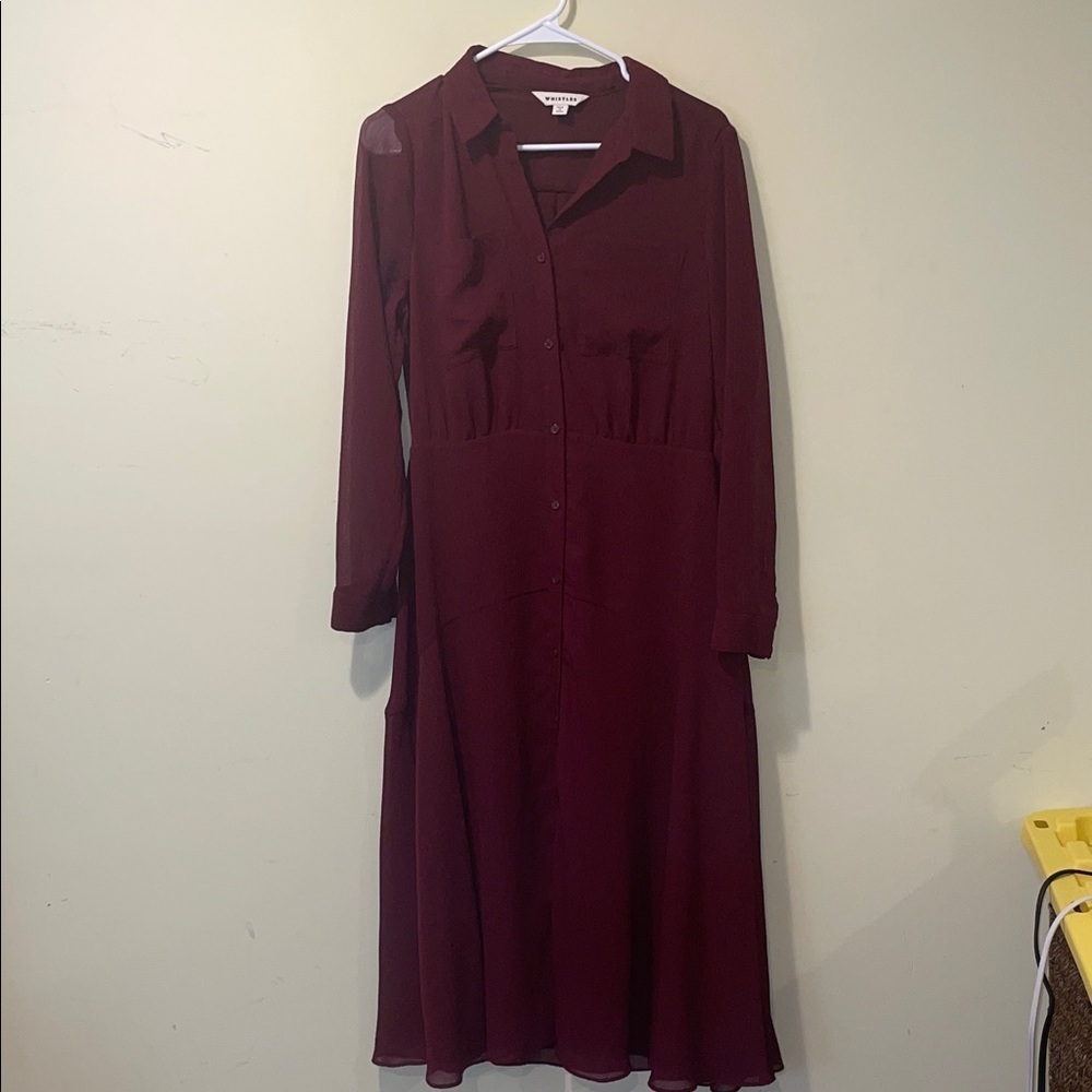 Womens Whistles Pleated Shirt Maxi Dress